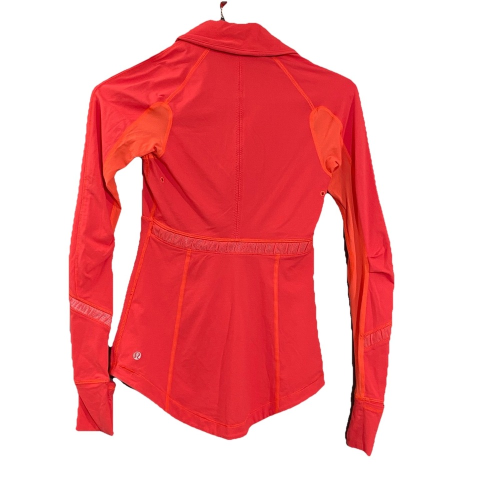 Lululemon Athletica Reflect Half Zip Pullover in Light‎ Flare Size 2 Orange Pink - Picture 4 of 7